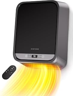 MEPTY 1500W Wall Heater, Space heaters for Indoor Use with Towel Rack for Bathroom, IP24 Waterproof, Room Heater with Thermostat & Remote Control, 24H Timer, ECO Mode