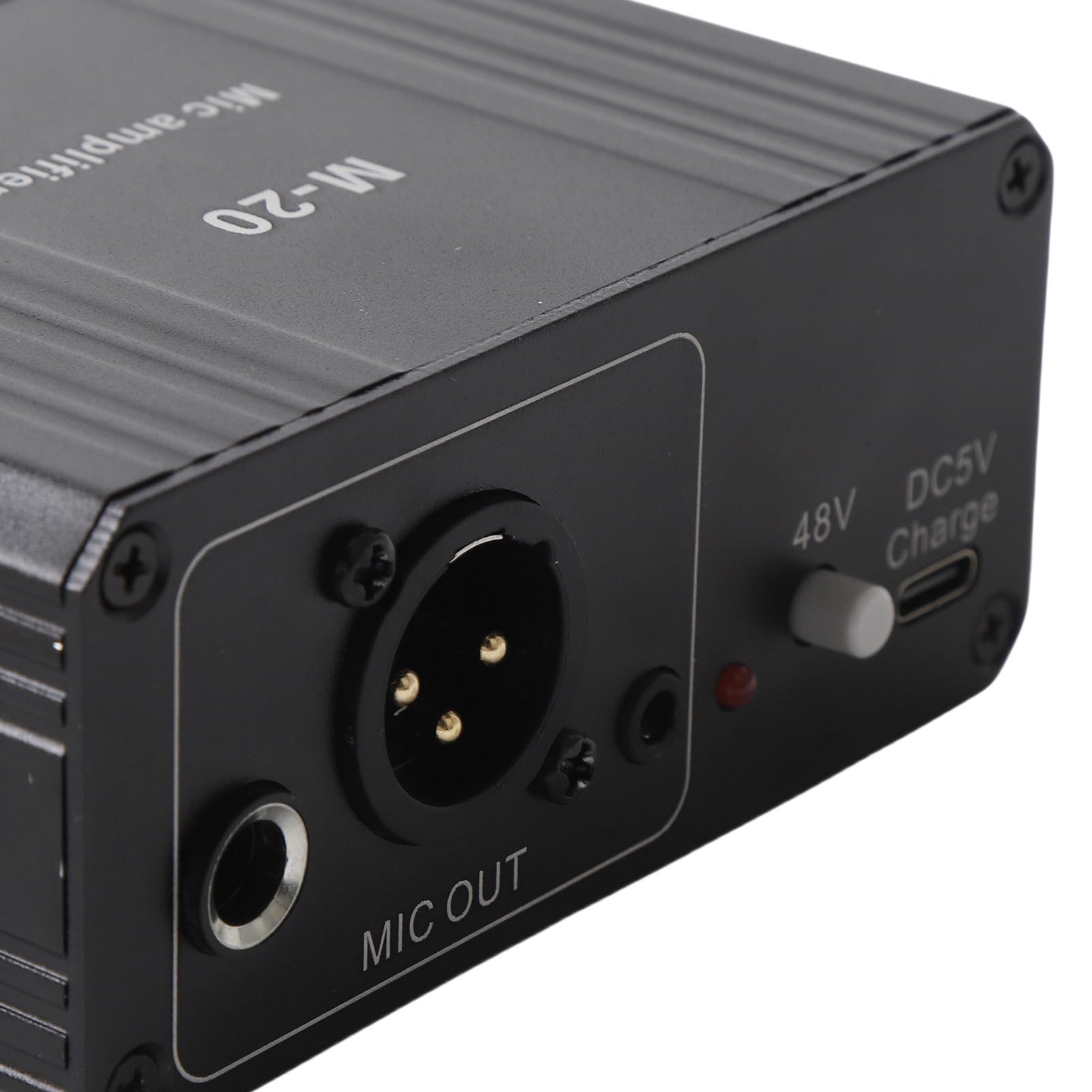 Preamplificador de micrófono ZenithAur con potencia de 48 V y alta ganancia de hasta 27 dB, un preamplificador de micrófono recargable de bajo ruido para micrófonos dinámicos y de