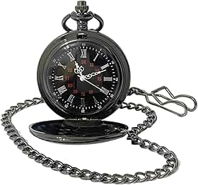 Relógio De Bolso Quartz Clássico Com Corrente Estilo Antigo Retro Vintage