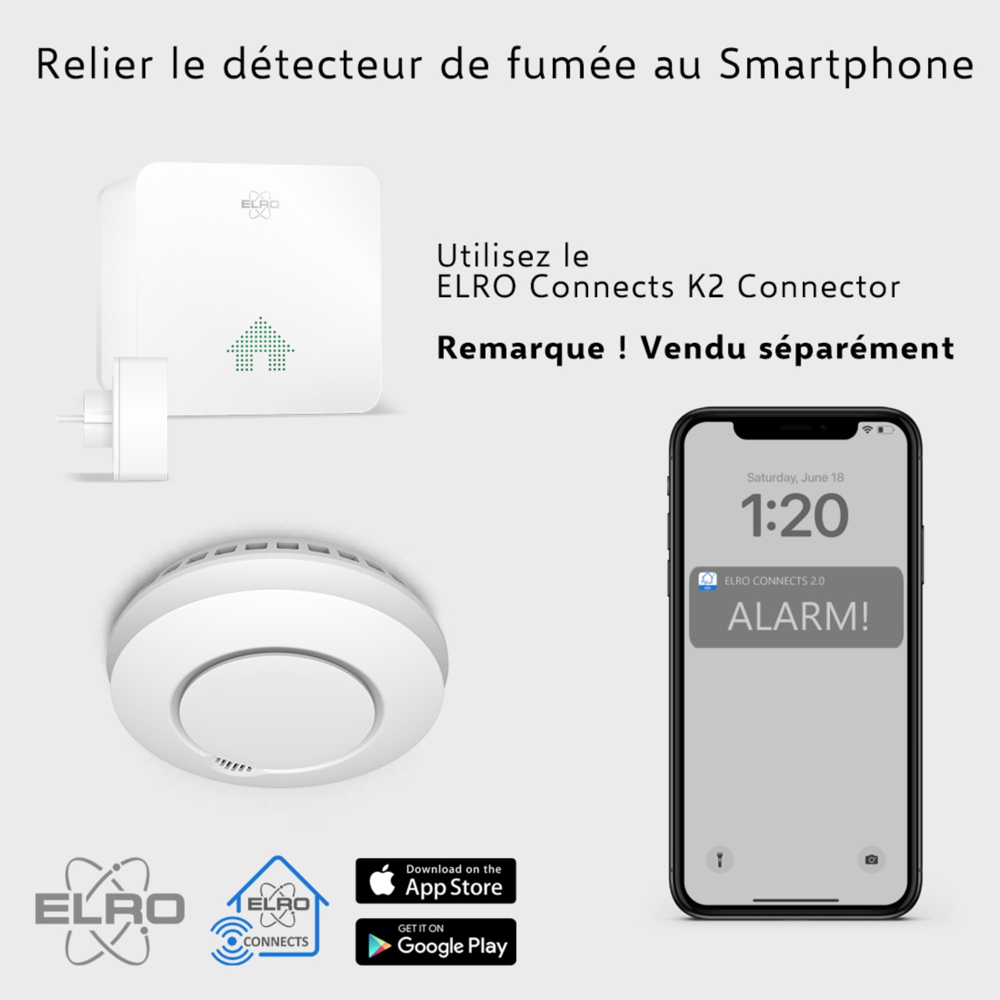 ELRO FZ5002R 2-Pack détecteurs de fumée connectables