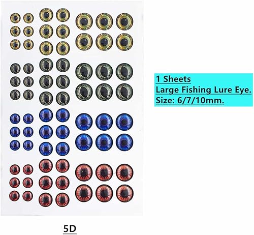 Vista 3 de Drchoer Fish Eyes for Lures Making - Fishing Lure Eye 3mm 4mm 5mm 6mm 7mm 10mm Assortment for Fly Tying DIY Materials Tool