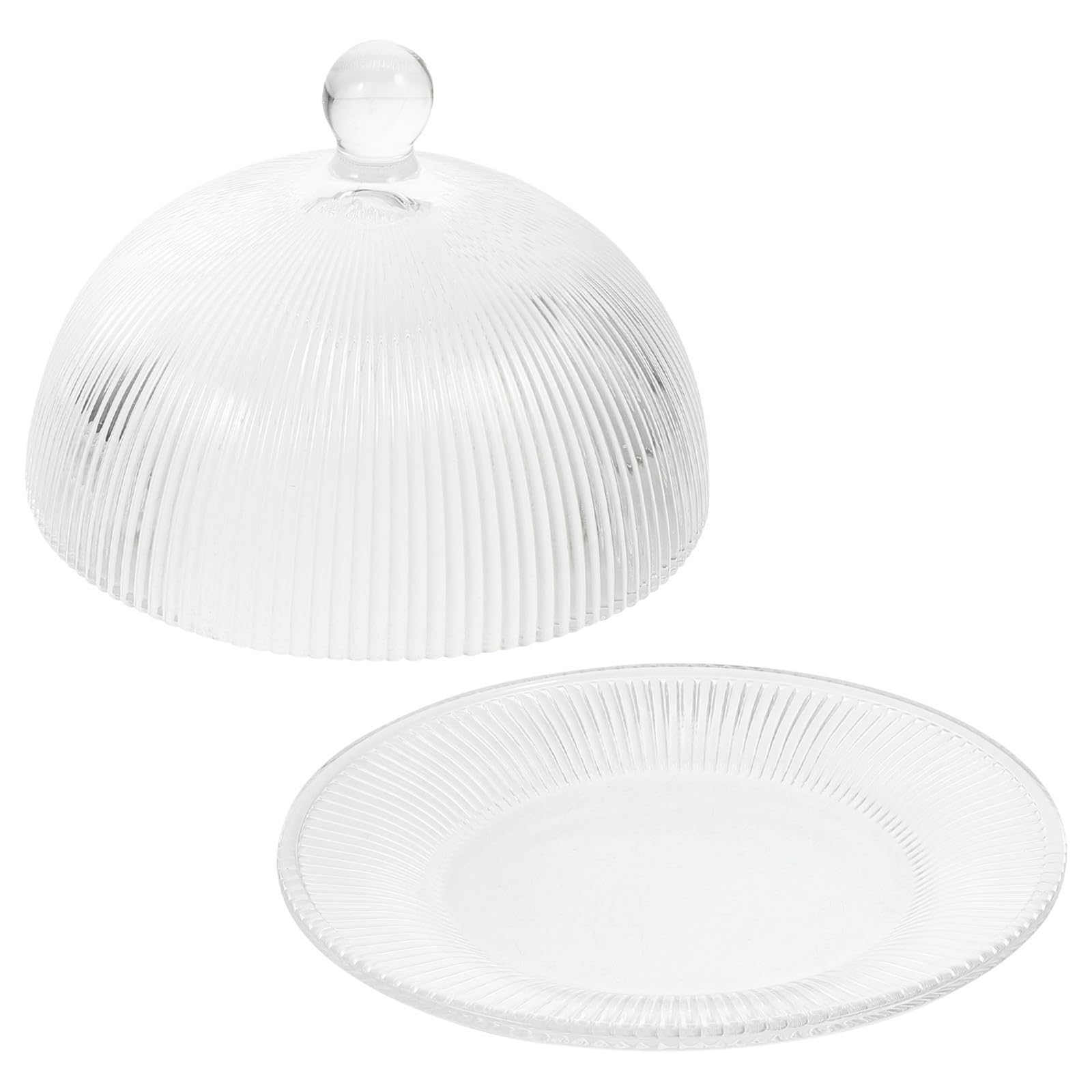 Cúpula de Pastel de Vidrio Transparente Plato para Exhibición y Conservación de Postres, Diseño Innovador y Práctico para Mantener Frescura de Dulces