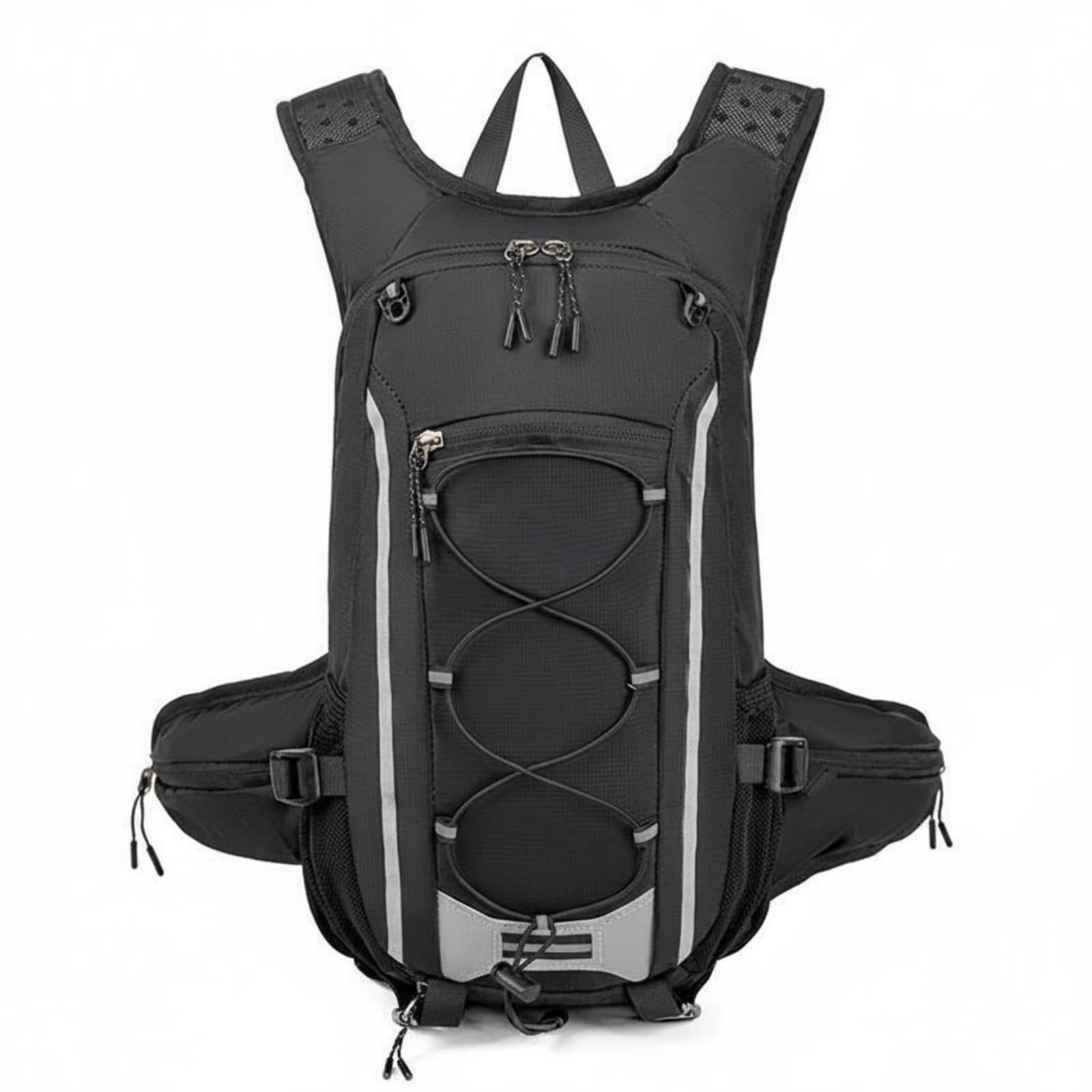 Mountain Climbing Backpack Support Frame Lightweight Hiking Backpack Breathable Mesh Straps Daypack, Black-image-44