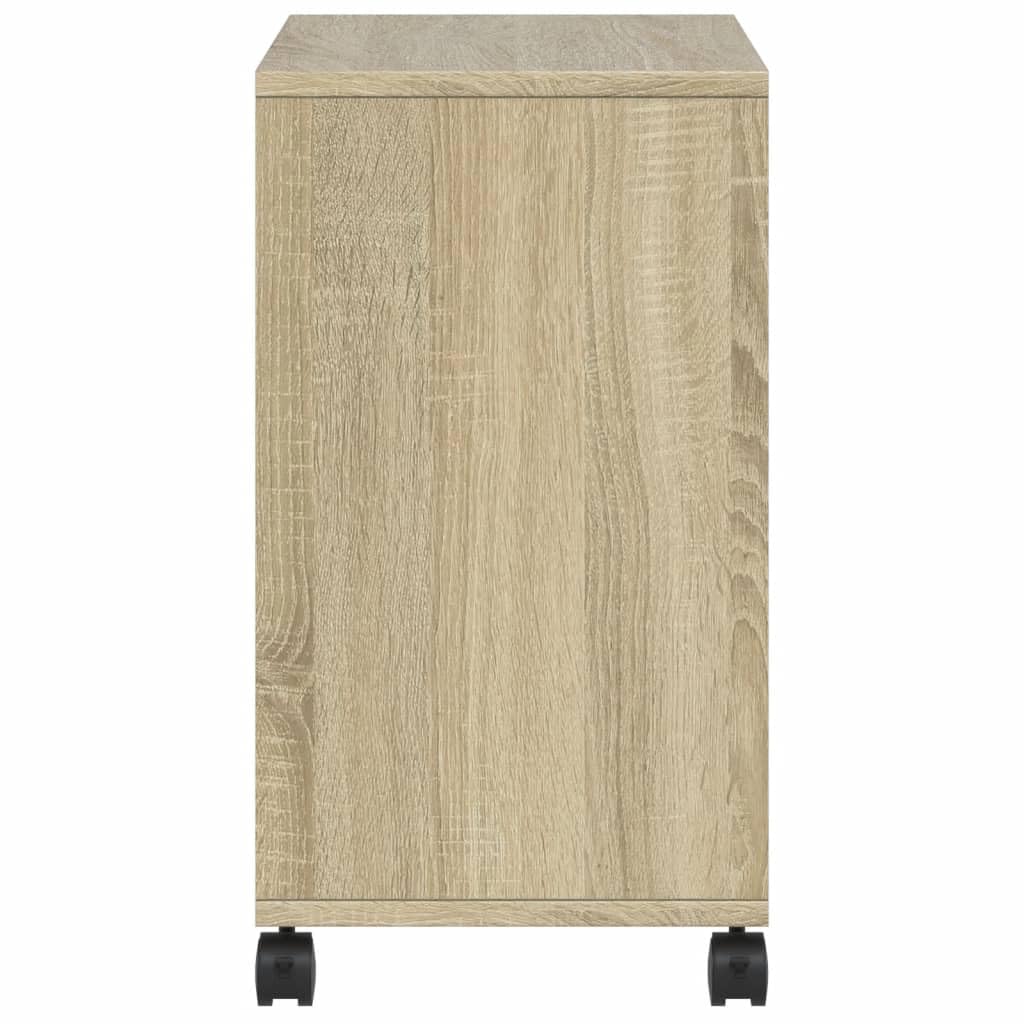 vidaXL tavolino ausiliario con ruote in legno ingegneria Sonoma 50 x 30 x 55 cm, tavolo decorativo