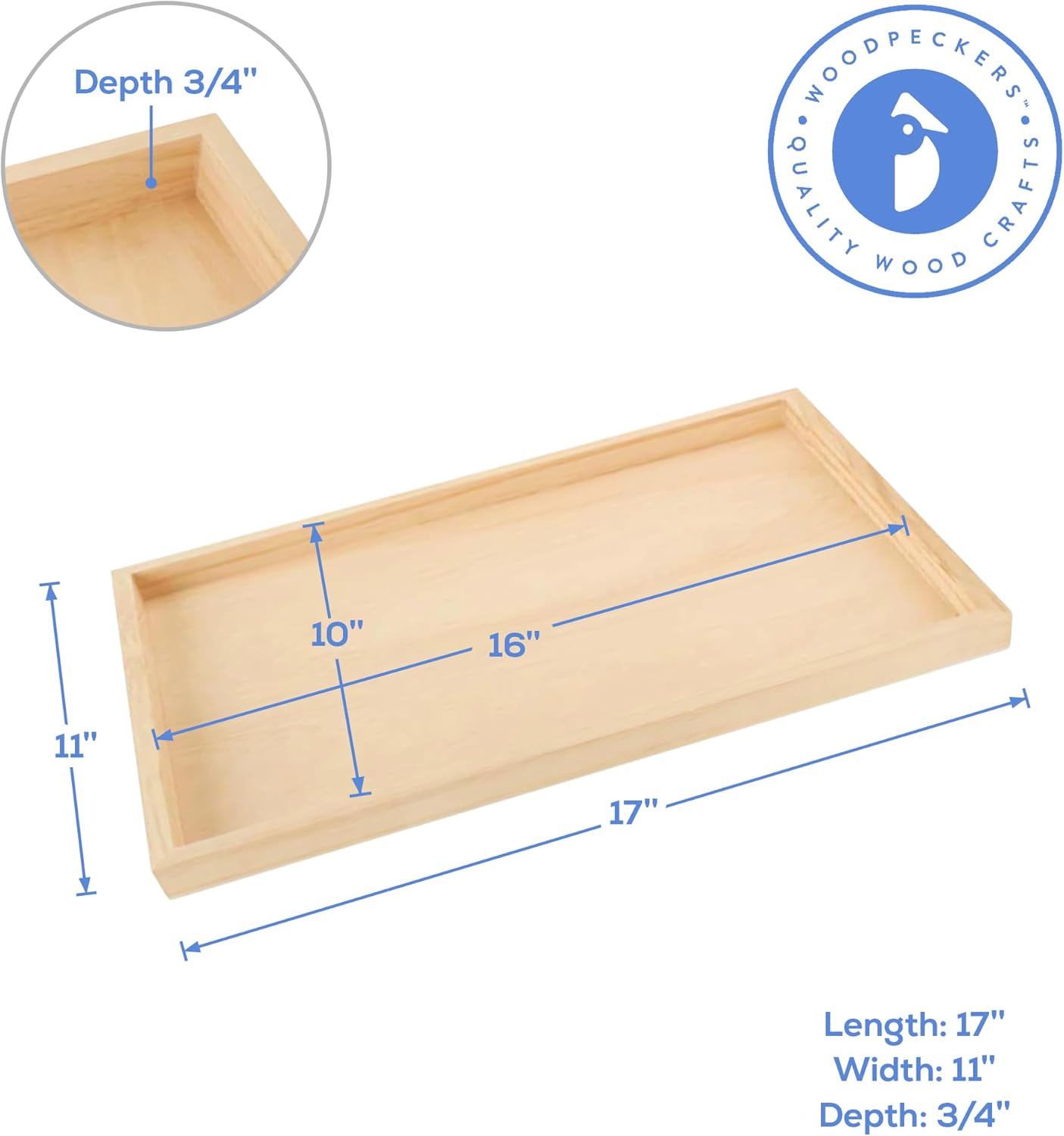 Wood Canvas 11 x 17 x 3/4-inch, Pack of 4 Wood Sign Blanks with Frame, Wood Cradled Panels for Crafts & Home Decor, by Woodpeckers