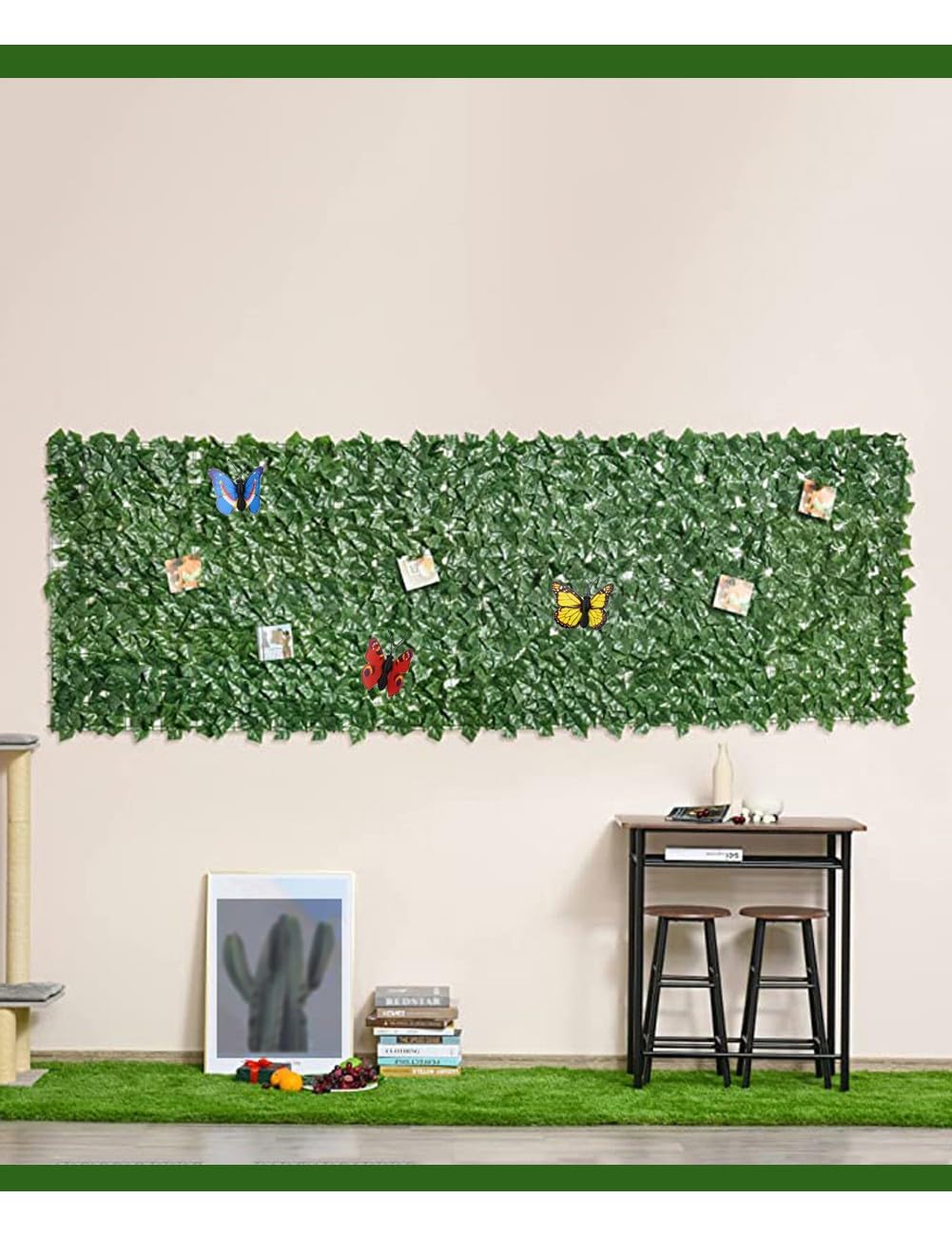 MAJHER Haie Artificielle Balcon 1m50 x 5m, Brise Vue Jardin Haie Artificielle en Rouleau, Haie Feuillage Artificiel, Clôture d'intimité, écran de Jardin pour Balcon Cour Arrière Patio(Color:02)