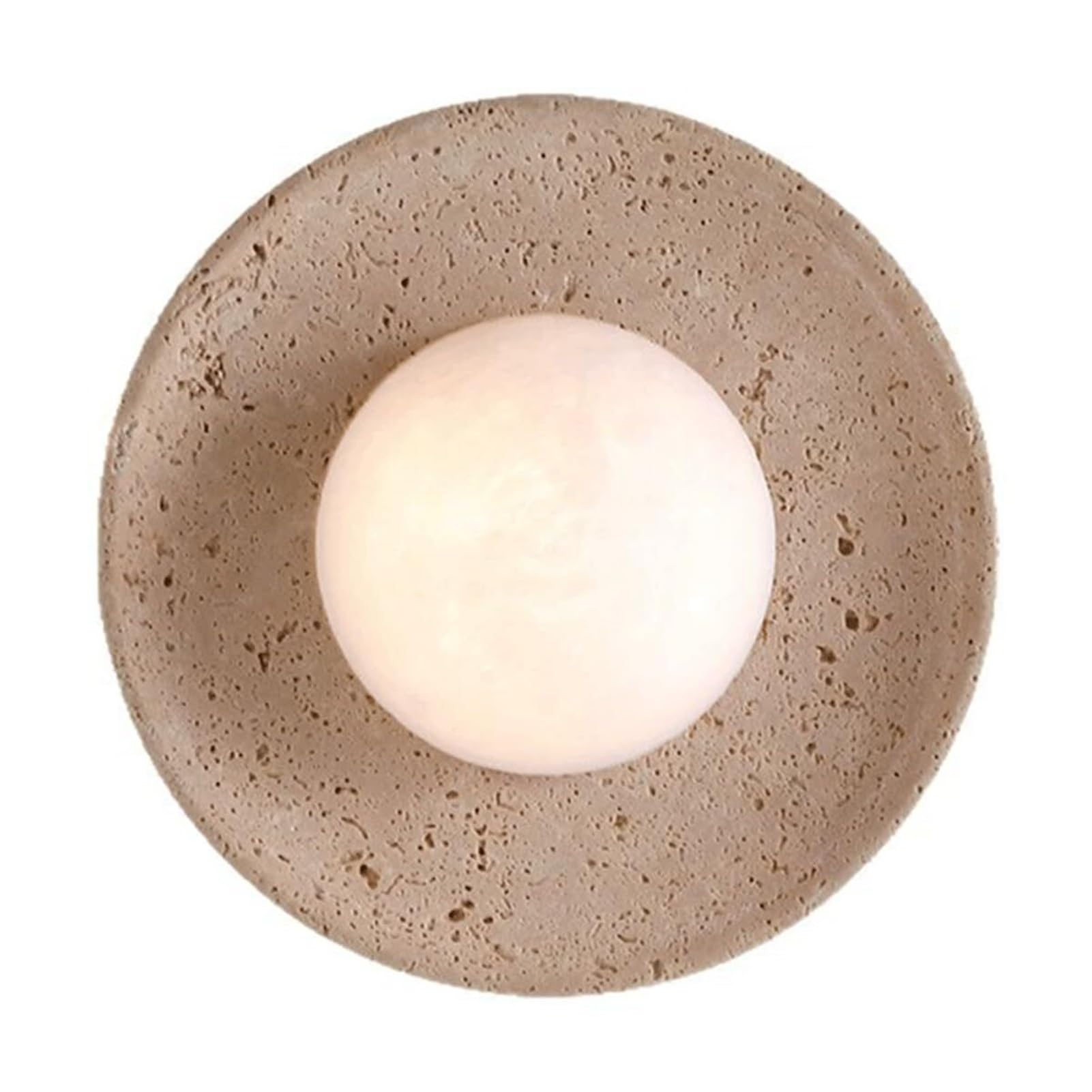 KBUUKYYXouy Yellow Stone Disc Shape Wall Light Lamp Sconce Fixture Creative Japanese Style G9 Base Hardwired for Foyer Entryway Bedroom Stairs