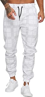 Sweatpants Mens Joggers Tracksuit Bottoms Jogger Cotton Outdoor Elastic Waist Drawstring Pants Cargo Work Trousers Men Comfort Workout Pants Casual Regular Fit Gym Sports Joggers Bottoms Pockets