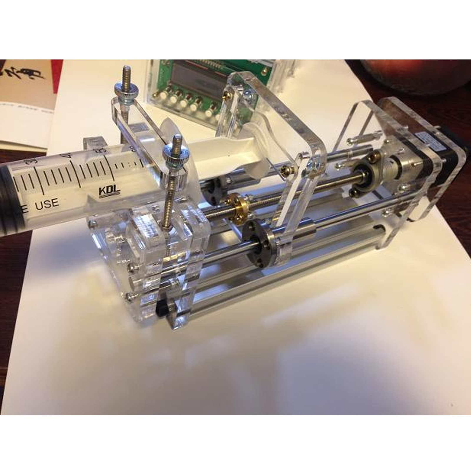 Toplionace 220V Labor Desktop Injektionspumpe, Spritze Propeller Labor Mikropumpe Klebstoffspender 1mL ~ 150mL (mit Kontrolle)