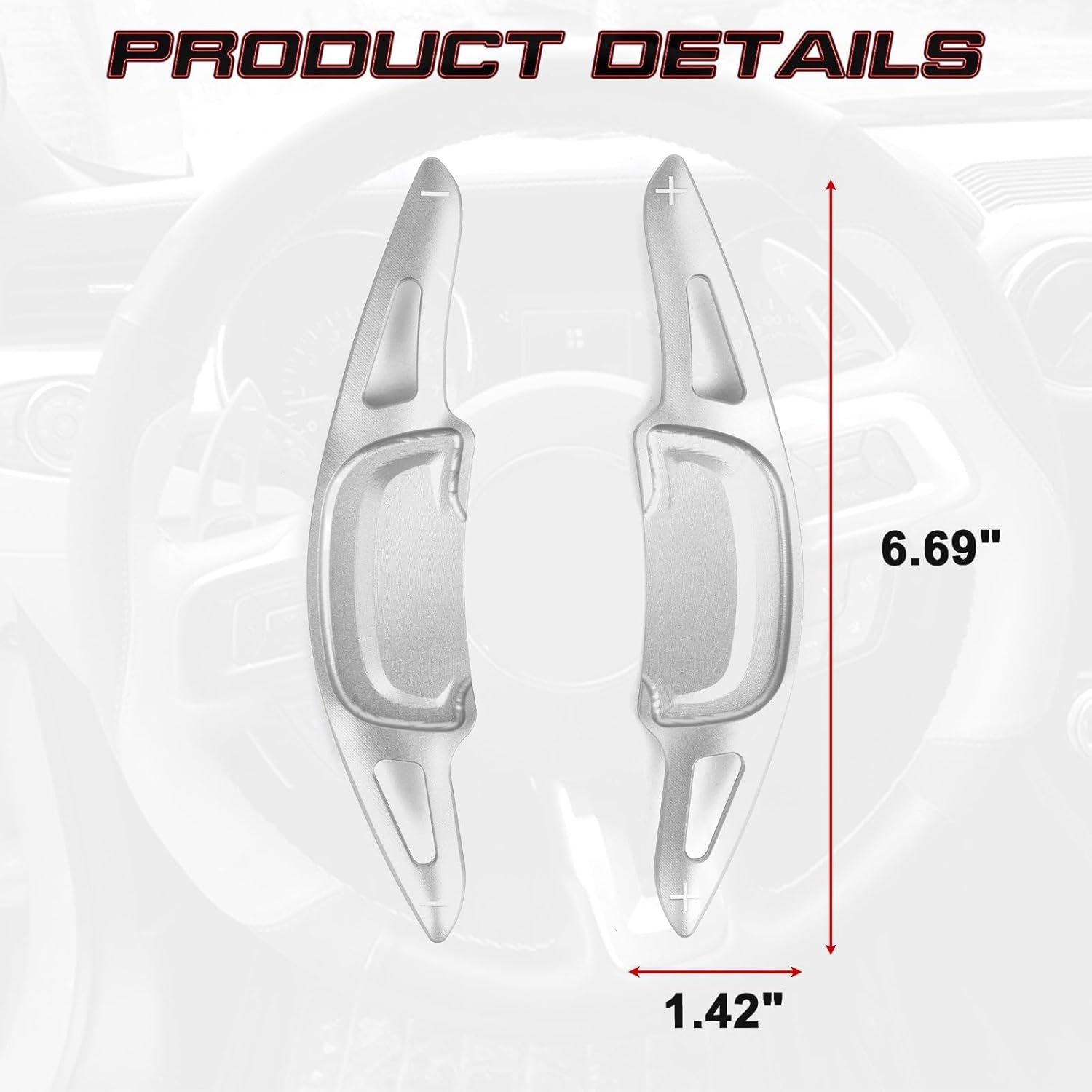 x xotic tech Silver Paddle Shifter Extensions Cover Trim Car Interior Accessories Compatible with Mazda 3 2019-up, CX-30 2019-up, CX-50 2023-up, MX-30 2021-2023