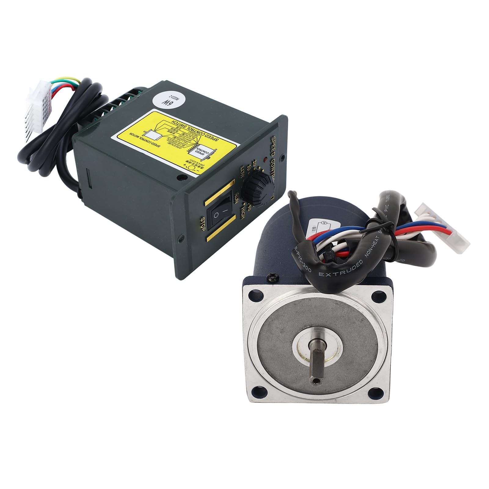 Motoriduttore con Riduttore 6 W con Regolatore di velocità, Regolabile Motoriduttore Elettrico Monofase (10 a 1400 RPM)