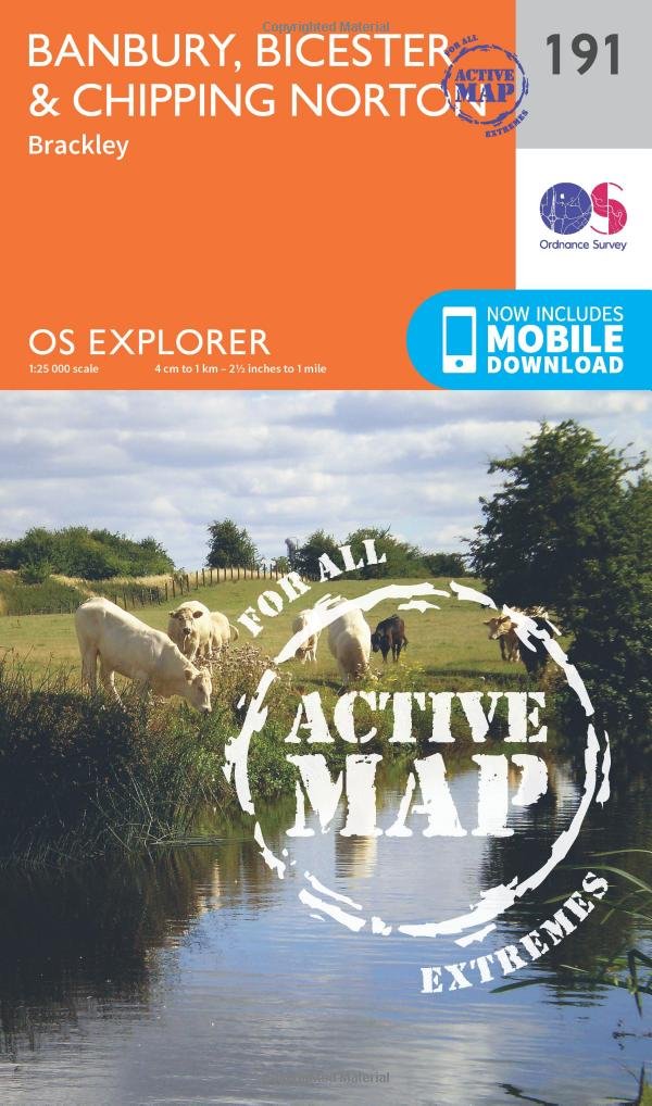 Banbury, Bicester & Chipping Norton Map | Weatherproof | Brackley | Ordnance Survey | OS Explorer Active Map 191 | England | Walks | Hiking | Maps | Adventure