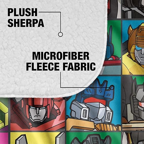 Miniatura 4 de Transformers Transformers Squares Silky Touch Sherpa Back Manta súper suave