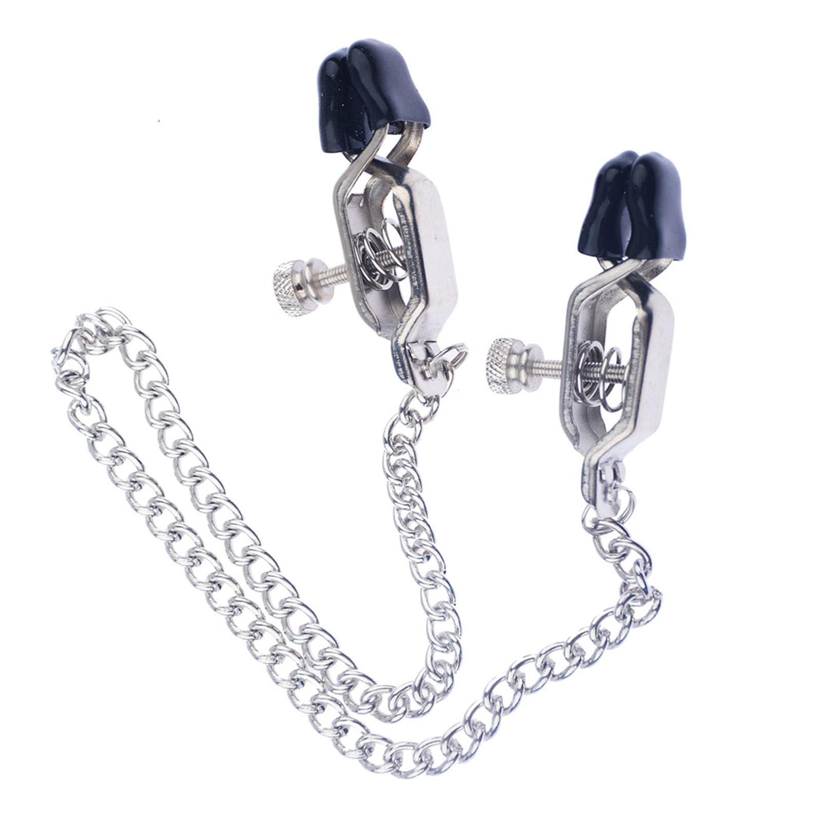 Pinces à Tétons En Métal Sm, Pinces à Lèvres érotiques, Jouets Sexuels à Chaîne à Double Tête En Argent(Color:argent)