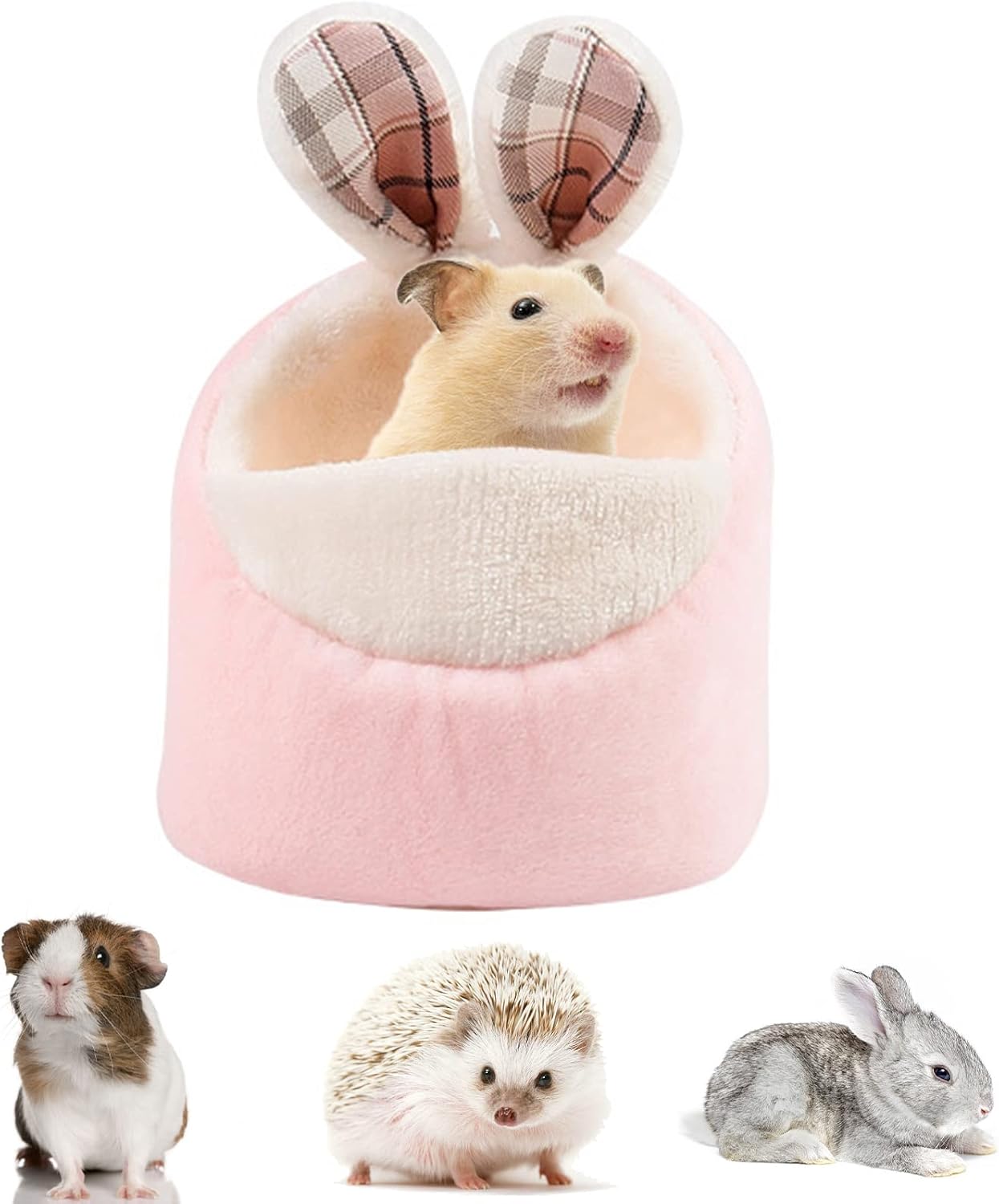 Cama para Cobayas,Cama de Hámster,Cama para Animales Pequeños,Lecho Cálidas para Conejos,Acogedora Casa de Invierno para Mascotas,Jaula Escondite Suave para Hámsteres Hurones Rata Erizo Chinchillas