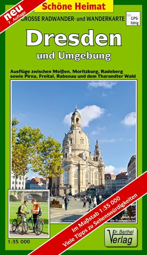 Dresden und Umgebung 1 : 35 000. Radwander- und Wanderkarte: Ausflüge zwischen Meißen, Moritzburg, Radeberg sowie Pirna, Freital, Rabenau und dem Tharandter Wald. Mit Sächsischem Weinwanderweg