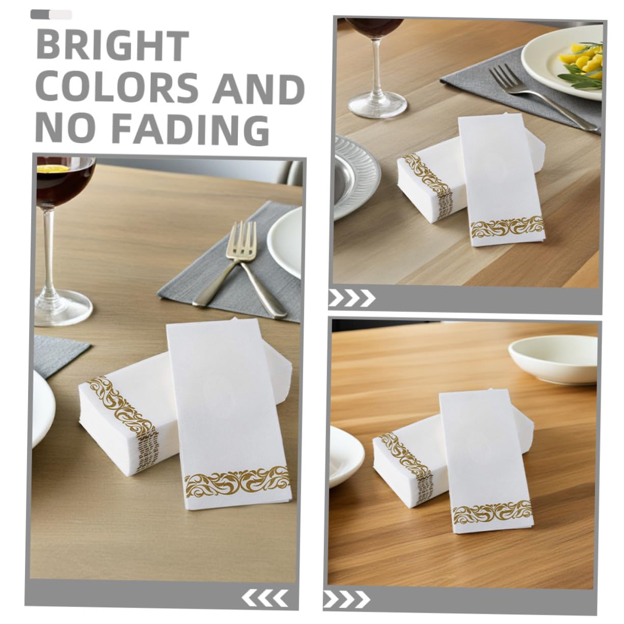 75 Stück Bedruckte Papierservietten Fach Gefaltet Elegante Europäische Stil Servietten mit Goldmuster für Hochzeiten Partys und Alltagsgebrauch