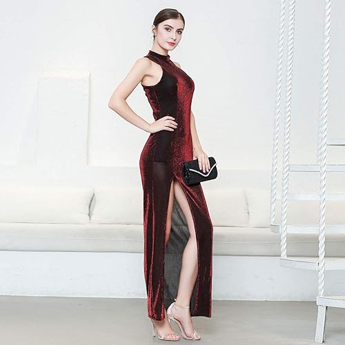 Miniatura 8 de ROYAL SMEELA Vestido chino Qipao para mujer, Cheongsam con cuello mandarín, maxi vestidos chinos, ropa tradicional