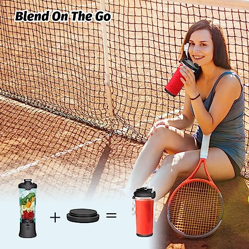 20 Oz Portable Blender USB Rechargeable, Supkitdin Waterproof Personal Blender for Shakes and Smoothies, with 6 Ultra-sharp Blades for Travel, Office & Sports (Black) - Image 3