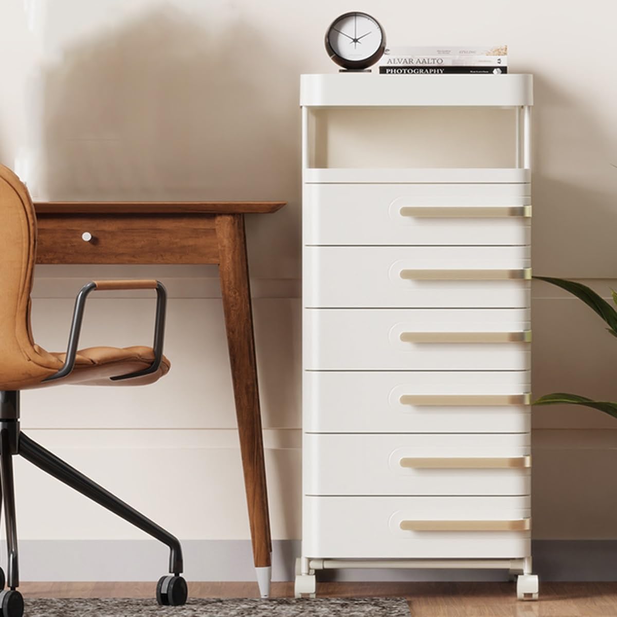 SaryEdge Mobile Filing Cabinets with 3 Drawers on Wheels Vertical s and Open Shelving Storage Solutions for Home Office Filing and Document Management,/M-6 drawers