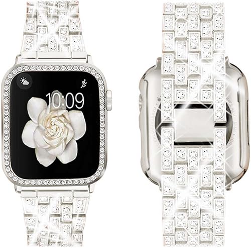 Supoix - Correas de reloj de repuesto para Apple Watch de 1.49, 1.57, 1.61, 1.65, 1.73 y 1.77 pulgadas y funda para el reloj, para mujer, estilo