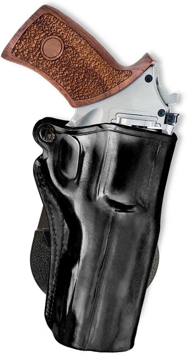 Masc Premium Leather OWB Paddle Holster with Open Top Fits, Rhino 50DS 357 Mag/9mm 5" Barrel, Right Hand Draw, Black Color #1265#