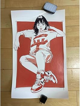 古塔つみ　キャンパスアート　女性シルエットイラスト 30 x 30 cm 古塔つみ キャンパスアート 女性シルエットイラスト 30 x 30 cm