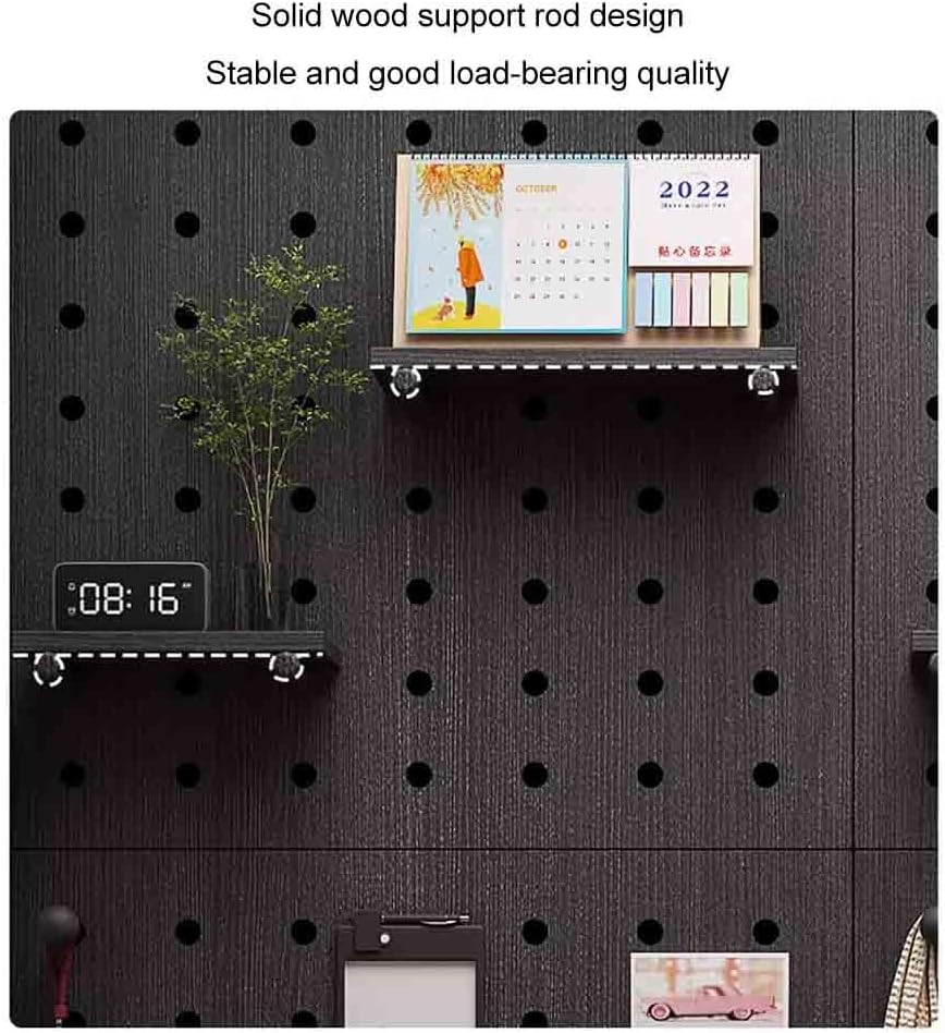 Pegboard Wall Organizer Combination Kit, Wall Mounted Peg Board Display Panels for Wall Organizer, Crafts Organization, Ornaments Display(Black,40X60 CM)