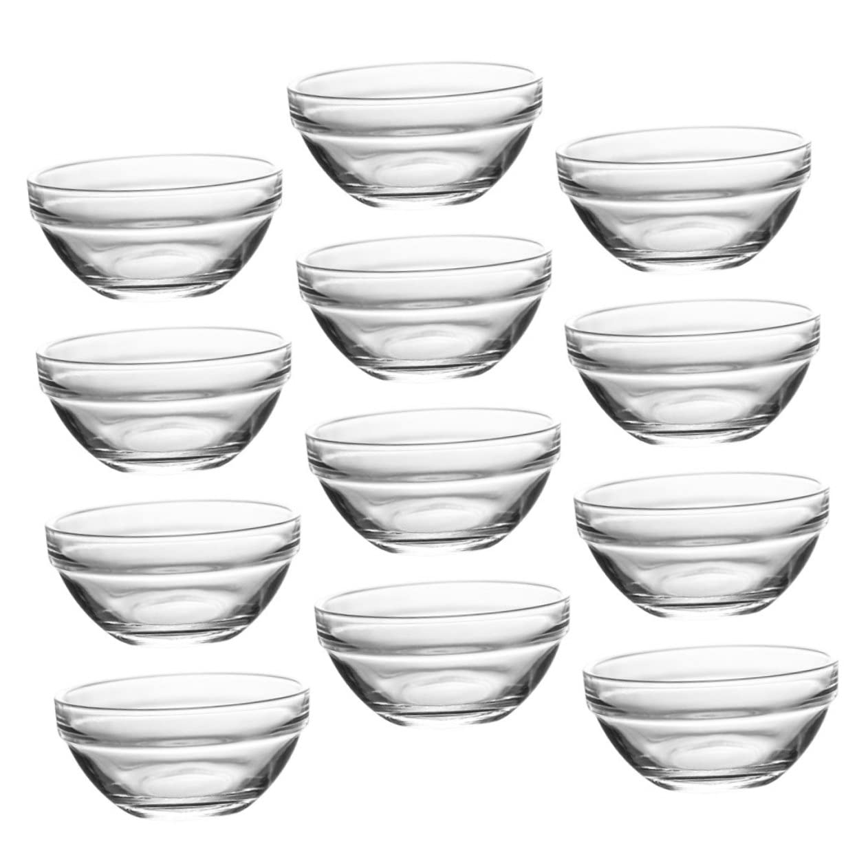 KJHBV Mini Serving Bowls 12pcs Snack Food Bowl Mini Containers Clear Glass Bowls Food Container Food Prep Bowl Sauce Bowl Home Accessory Bowl Pudding Bowl Bozai Cake Nut