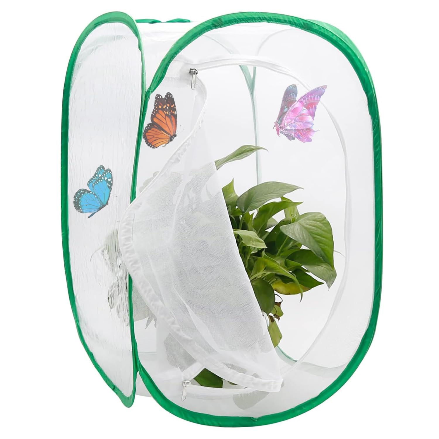 Butterfly and Insect Habitat Cage,Ompinda Collapsible and Transparent Pop-up Butterfly Net Cage for Caterpillars, Flying Insect,Observation Plant