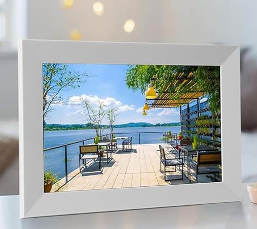 Porta-retrato digital de 10,1 polegadas, WiFi, 1 GB de RAM, 16 GB de memória, tela IPS de 1280x800,