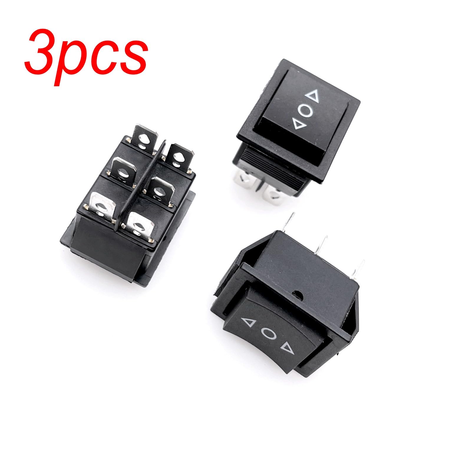 2 Interruttori A Bilanciere DPDT Momentaneo - 6 Terminali, 16A 250VAC, Nero