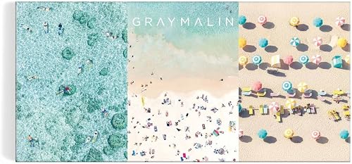 Galison 9780735373716 Gray Malin The Beachside 3-In-1 Puzzle Set, 120 piece