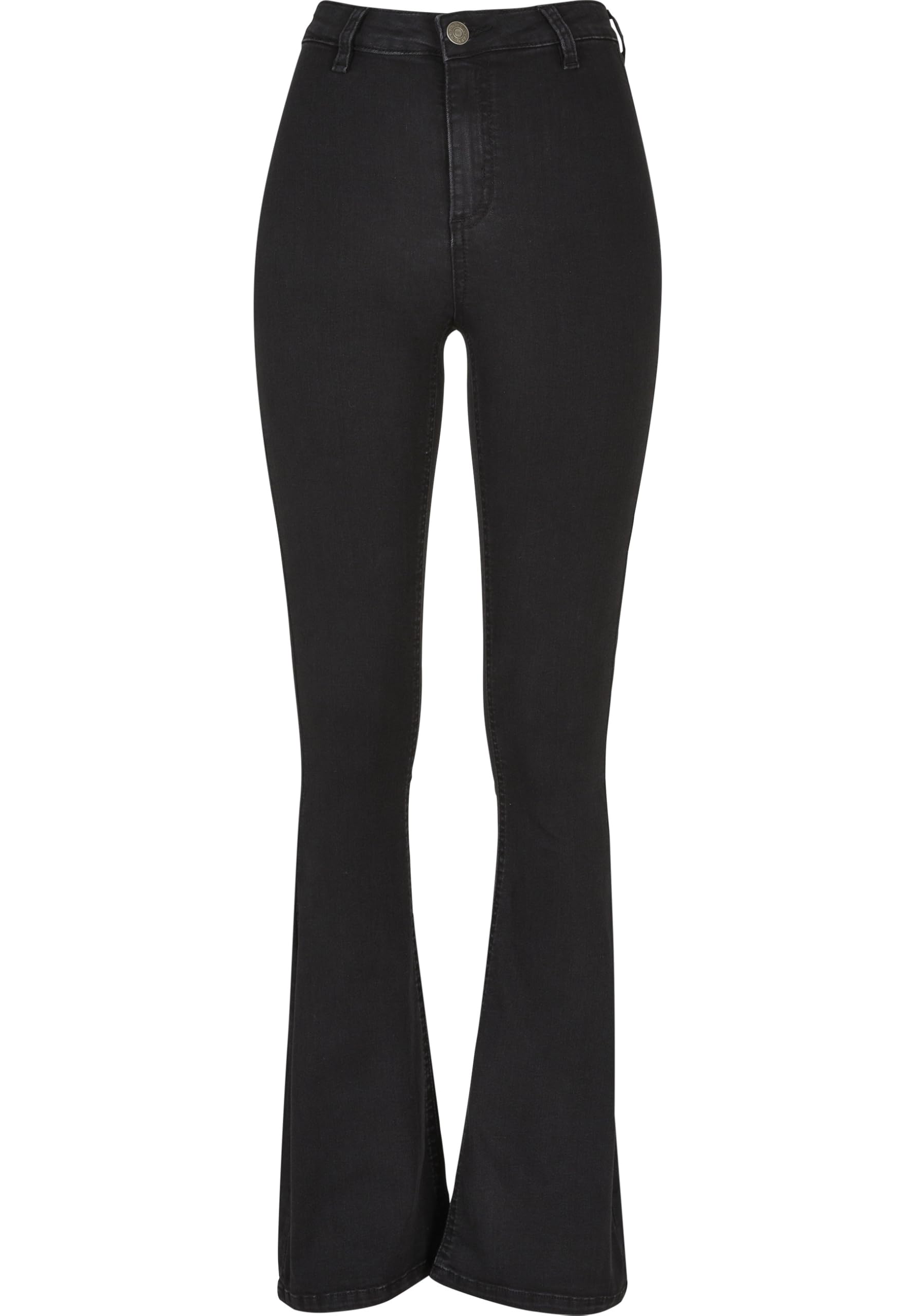 Urban Classics Women's Ladies Super Stretch Bootcut Denim Pants Pants, Black Stone Washed,