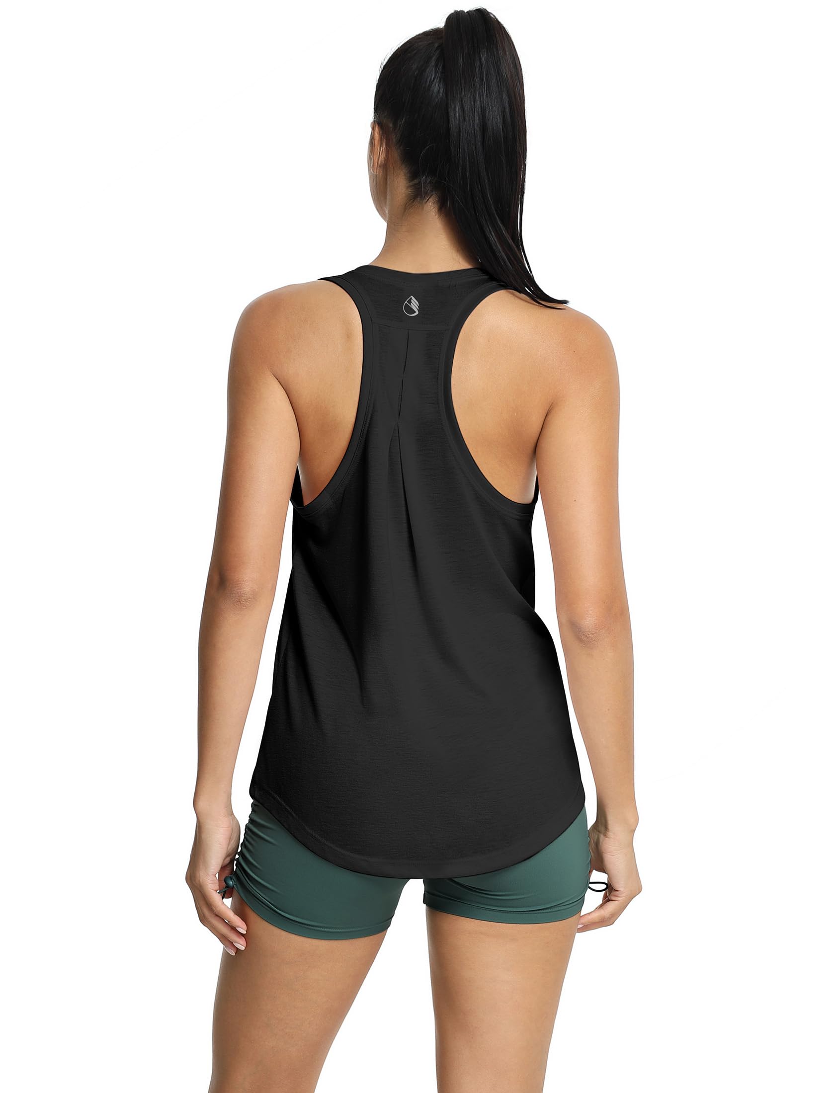 icyzone Canotte da allenamento da donna, per yoga, atletica, corsa, corsa, palestra (confezione da 2)