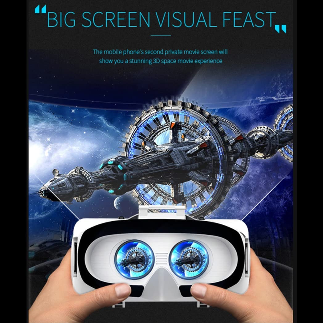 Gafas de Realidad Virtual, 3D VR Gafas con Controlador Bluetooth para Juegos Visión Panorámico VR Glasses para iPhone 13 Pro Max/13 Pro/13/12/11, para Samsung Galaxy S21, Huawei, Xiaomi