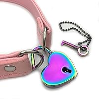 Vista 2 de Collar de Gargantilla con Candado y Llave con Candado de Corazón para Mujeres y Hombres, 14 pulg., Terciopelo