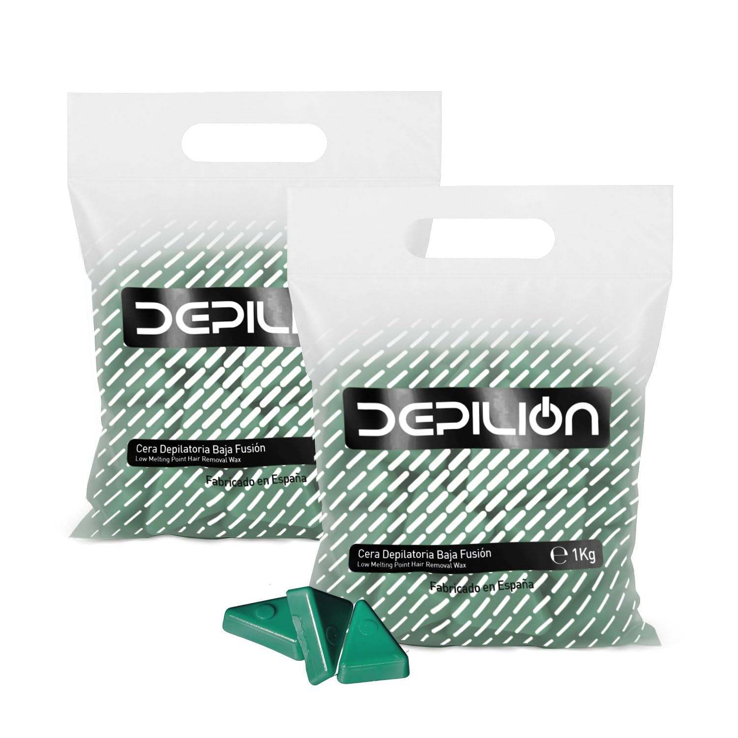 2 x Cera caliente 1kg Verde | Cera baja fusión para depilación 1000gr | para pieles sensibles
