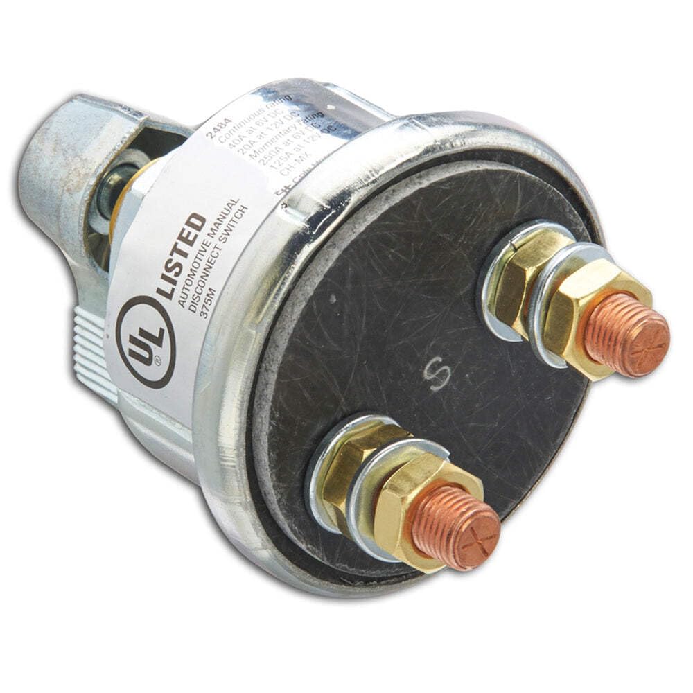 Cole Hersee Interruptor de desconexión de batería del cuerpo metálico SPST-6-12V - 2484-BP