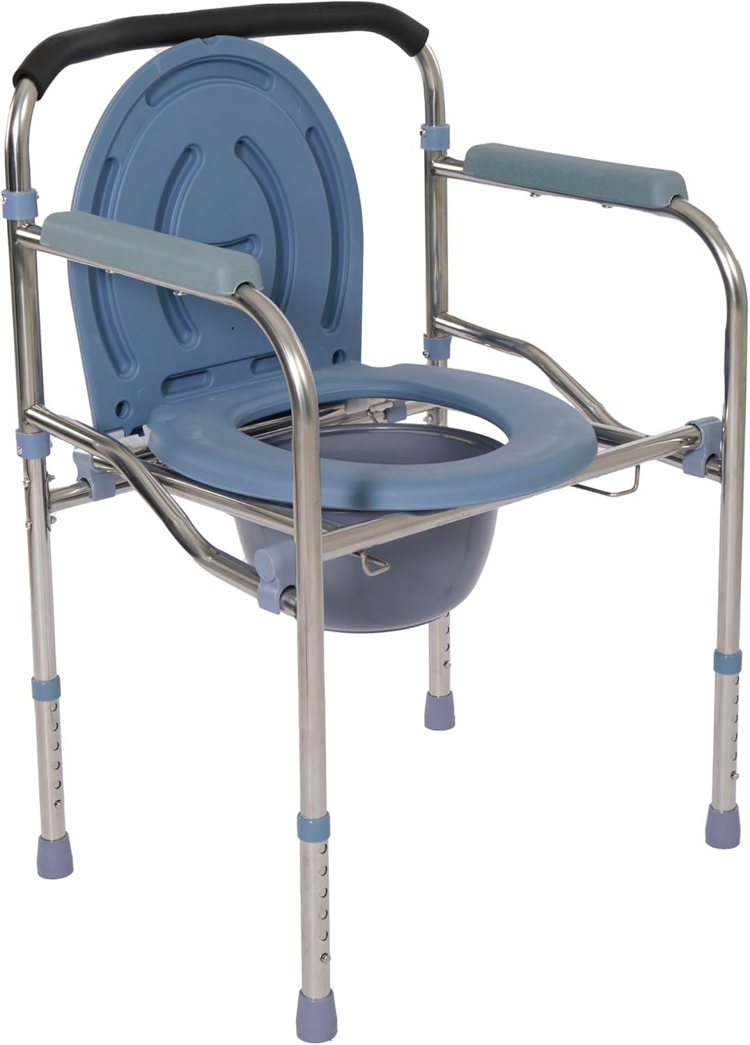 FERRUCCI COMFORT Sedia WC Comoda Multifunzione (4 funzioni in 1), Rialzo Water, Sedile Doccia e Sedia da Comodo per Anziani e Disabili, in Alluminio ed Ergonomica