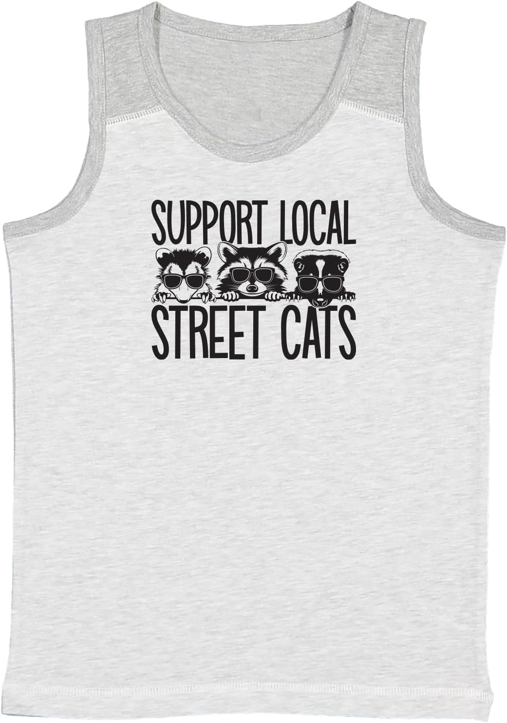 Support Local Street Cats - Racoon Youth Contrast Back Tank Top