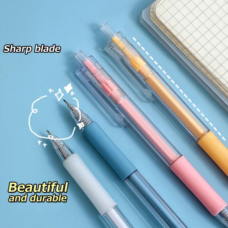 Miniatura 4 de 6 Uds. Herramienta de corte para manualidades, cuchillo de corte de lápiz de papel, cuchillo retráctil creativo, herramienta de precisión para