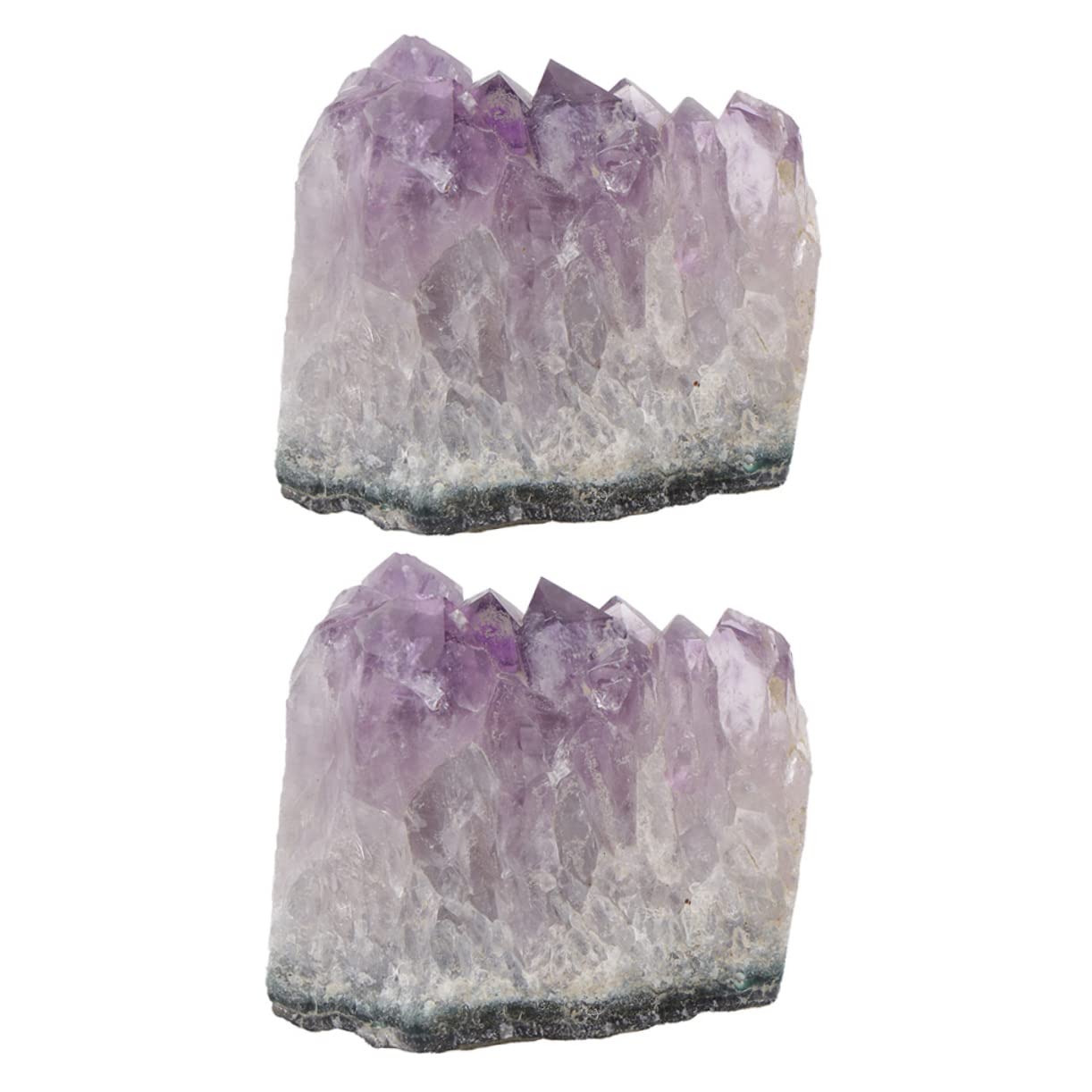 PartyKindom Methyst Raw Stone Set 2pcs Unique Natural Crystals Decorative Home Ornament Tabletop Display
