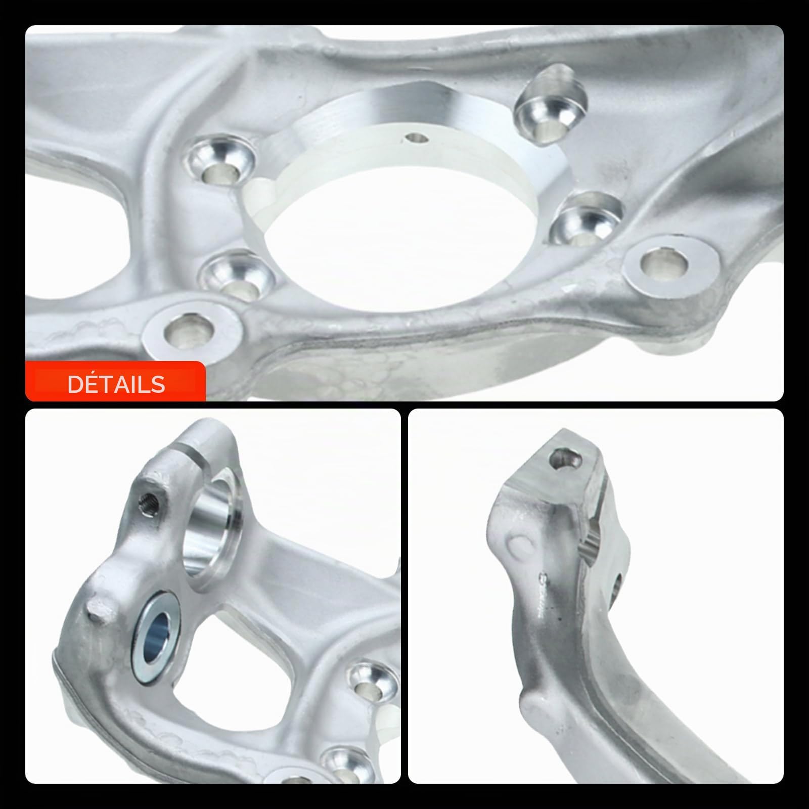 Frankberg Fusée de direction avant droite, suspension de roue 8K0407254AA | Compatible avec: A4 Allroad 8KH, A5 Sportback 8TA, A5 Cabriolet 8F7, A4 Avant 8K5, Q5 8R, Q5 8RB, A5 8T3, A4 8K2