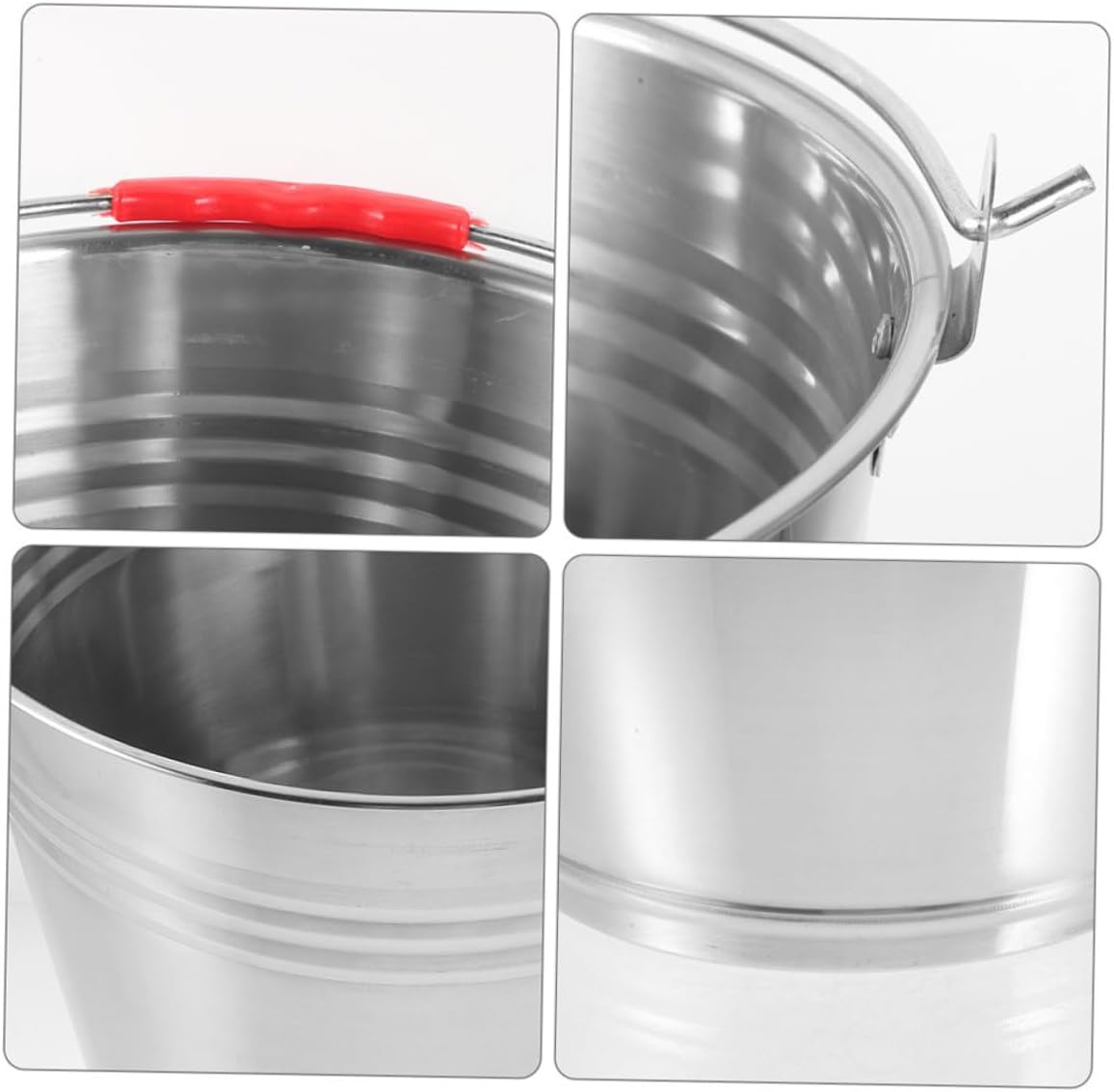 Stainless Steel Horse Feeding Bucket Durable Multi Purpose Water and Feed Container with Strong Handle for Foal Feeding Bathing Use Versatile Bucket