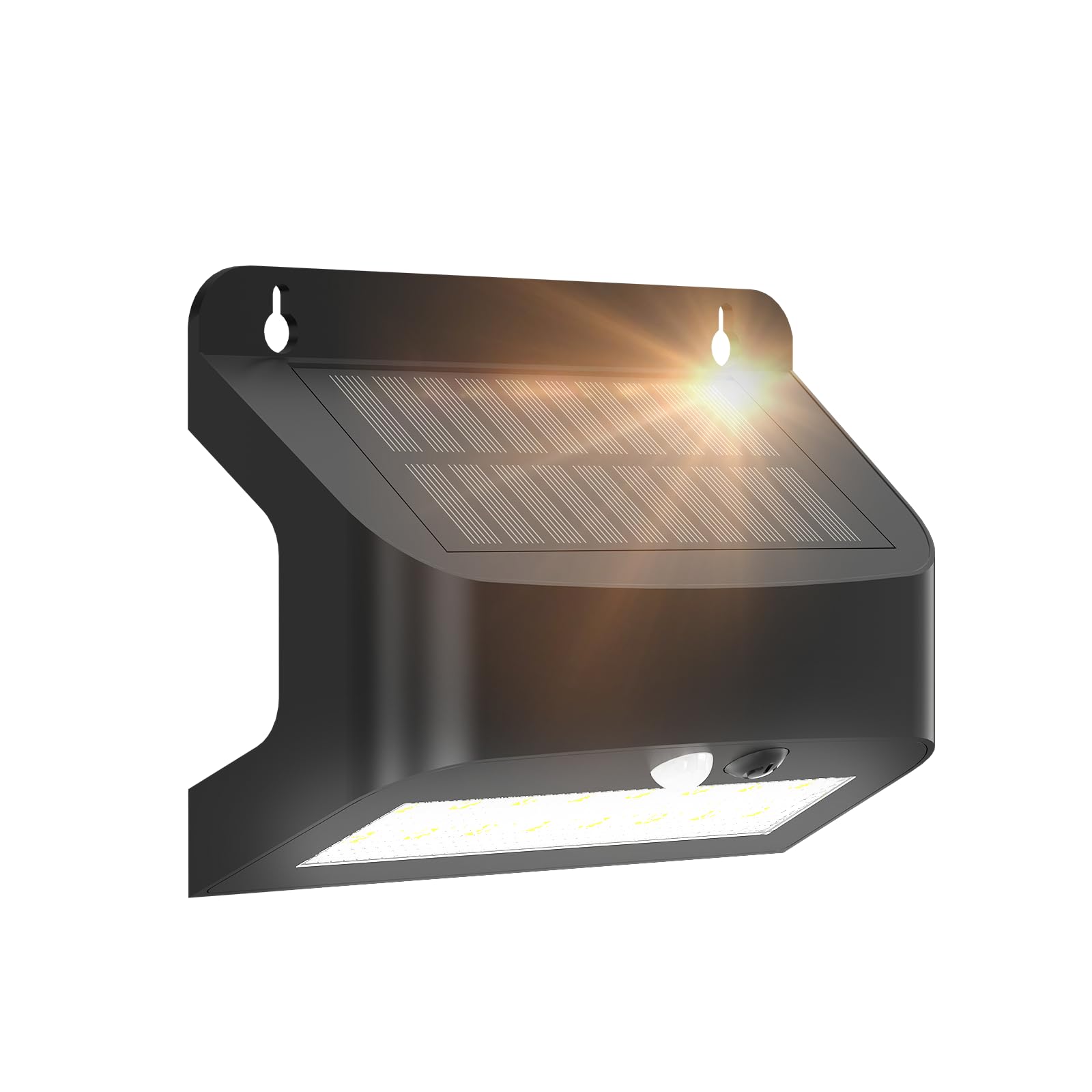 Soiarllt Solar Security Light 1200LM, 2400mAh Solar Motion Sensor Light Outdoor with Rear Guiding Light, Up to 18-24H Battery Life, 6500K Waterproof Solar Wall Lights for Fence Path Patio Garage
