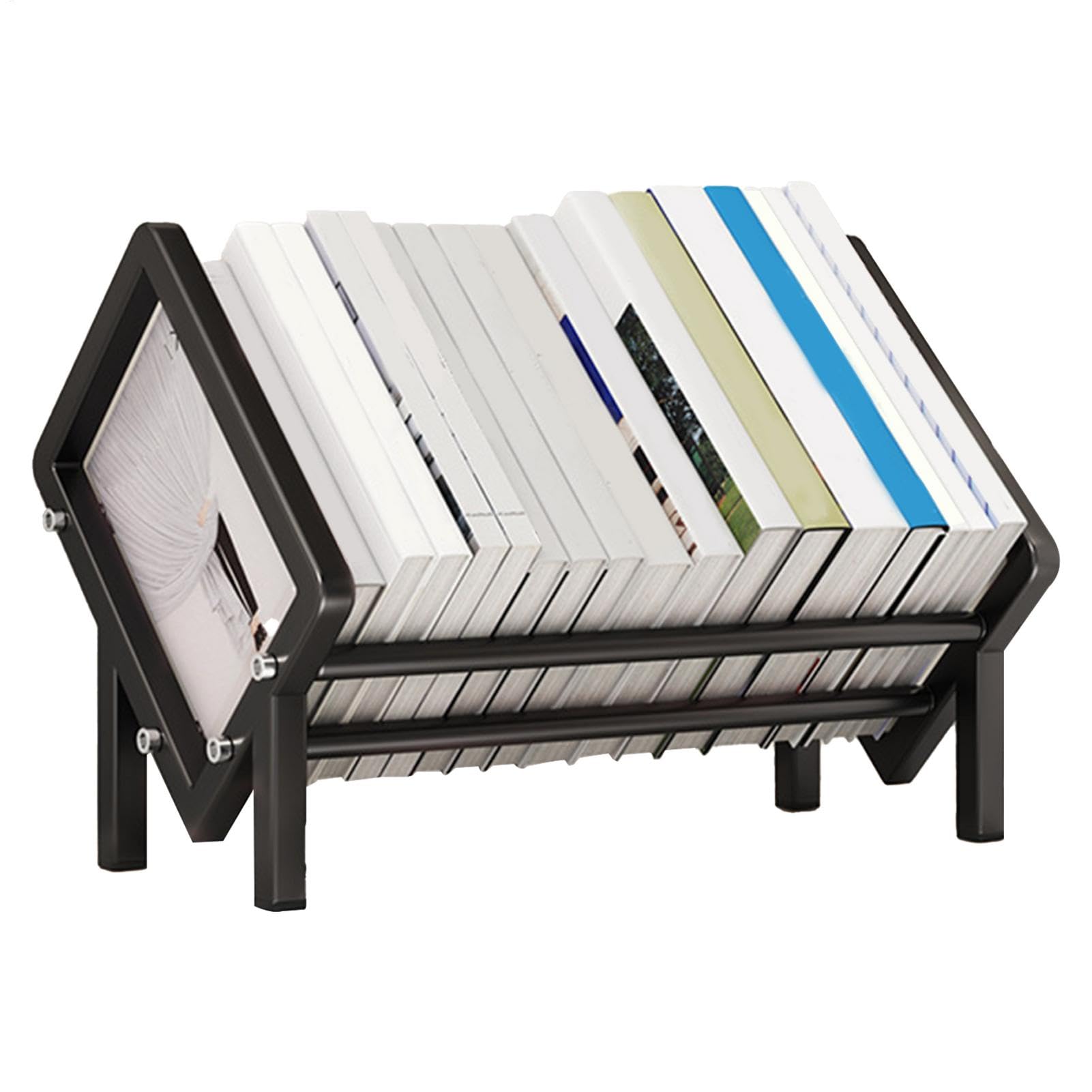 Scaffale per libri da tavolo, 15,7 pollici, in acciaio al carbonio, per ufficio, casa, soggiorno, robusto organizer da scrivania per ufficio