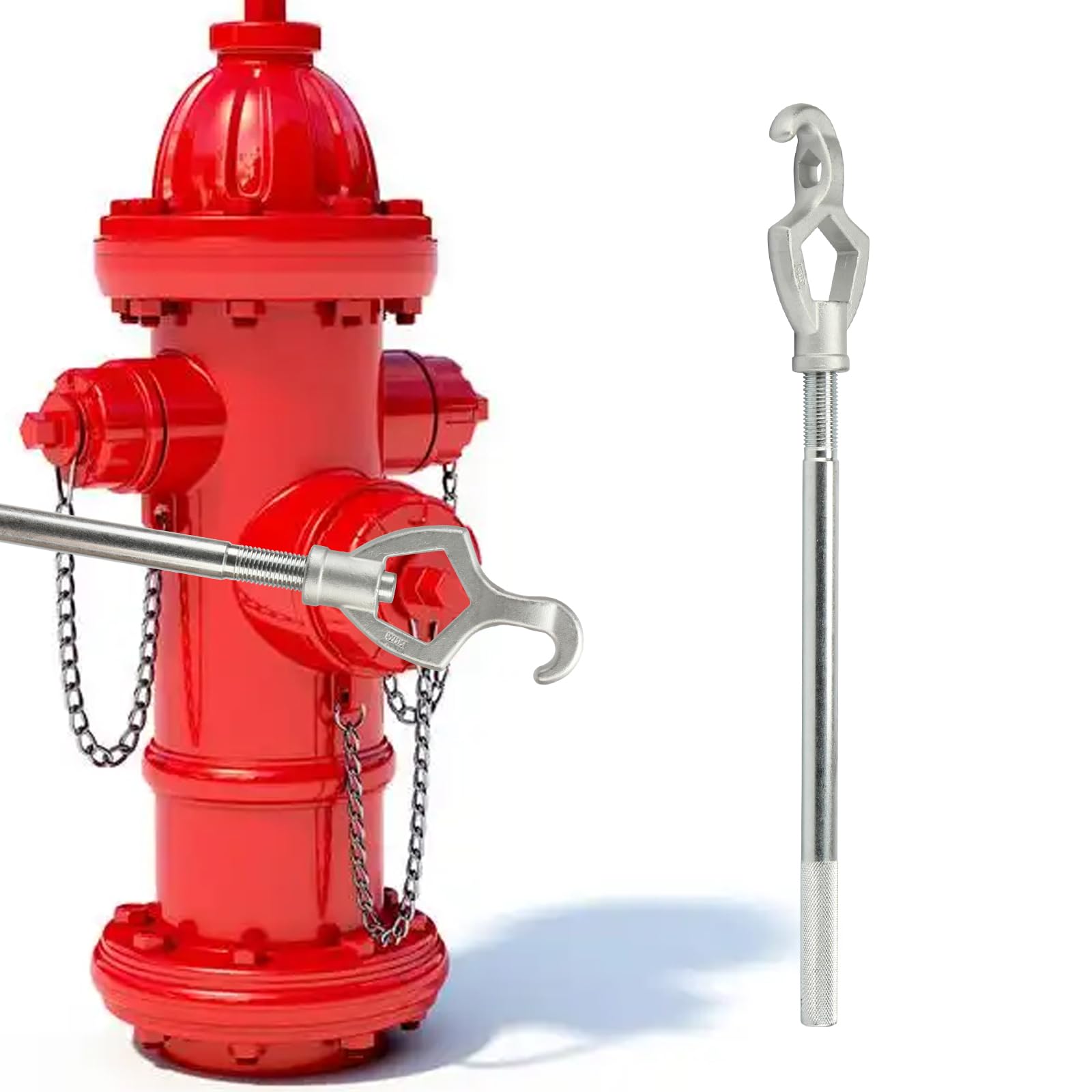 Llave de hidrante ajustable resistente, se adapta a tamaños de cabeza de perno de 1-1/2 a 3 pulgadas, apretar tuercas de fuego, apretar tuberías de agua de fuego, diseñada para aflojar tapas y