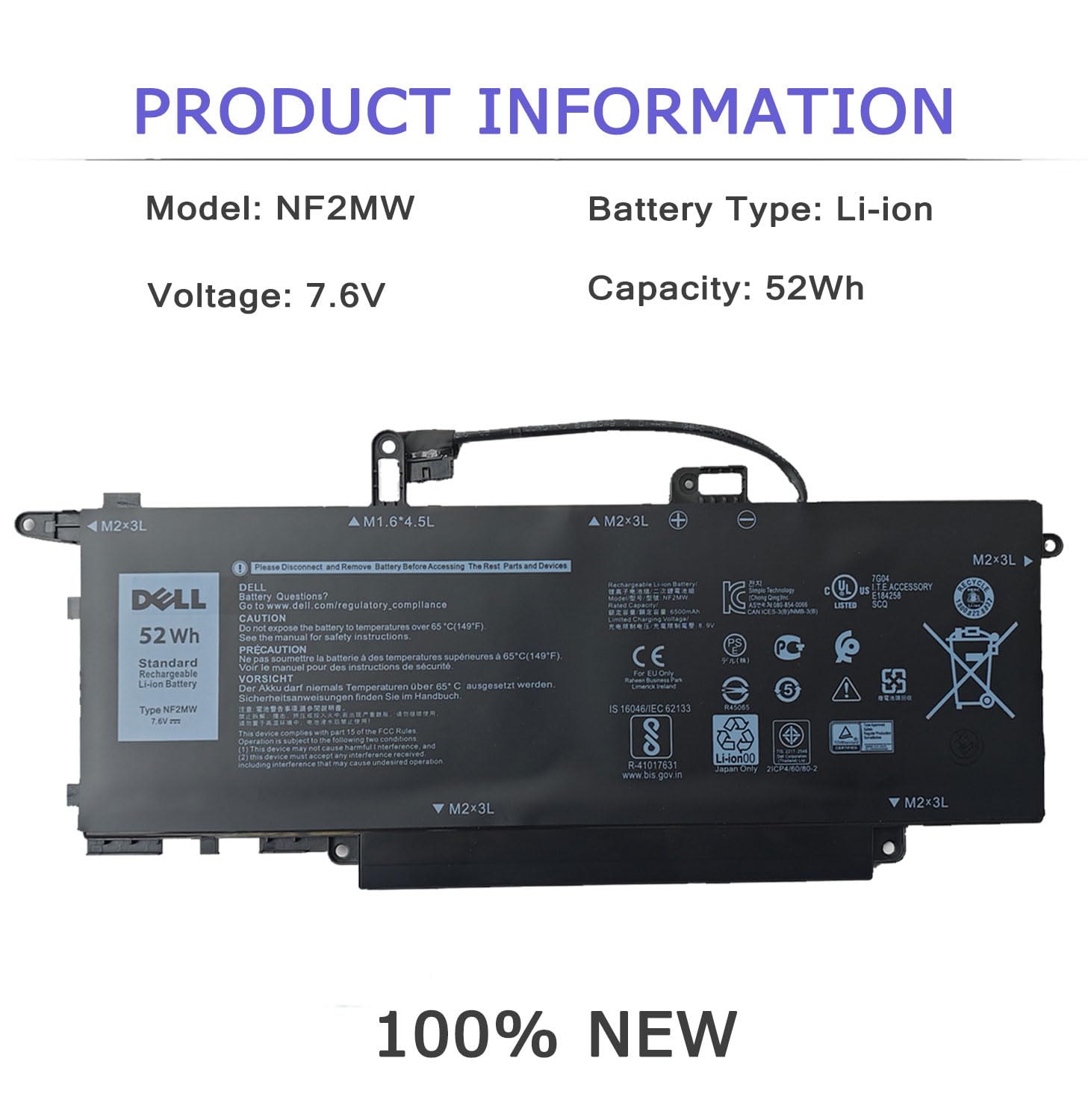 Amazon.com: DELL NF2MW Laptop Battery for Dell Latitude 7400 2-in