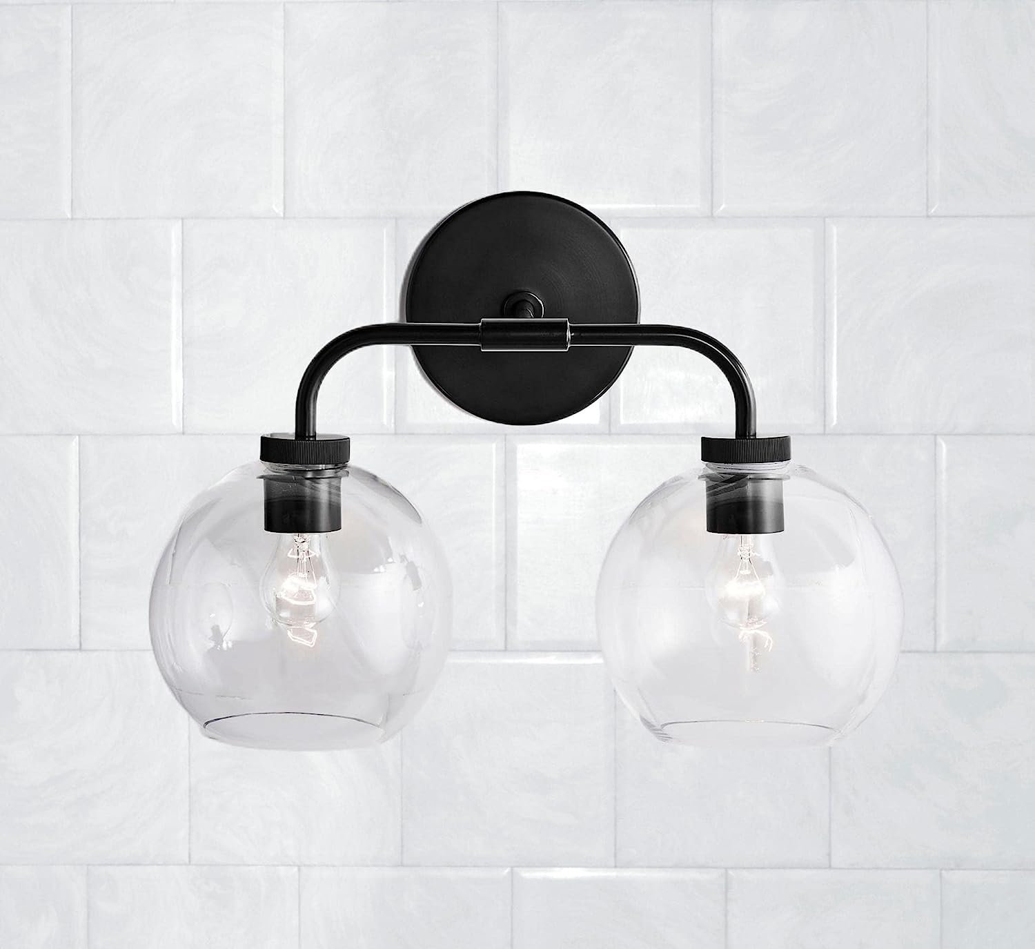 Glass Globe Sconce, Reagan Globe Sconce (Matte Black